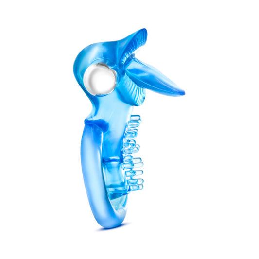 Stay Hard 10 Function Vibrating Tongue Ring Blue