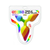 Rainbow Triple Play Butt Plug