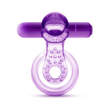 Blush Play with Me Lick it Vibrating Double Strap Cockring - Purple