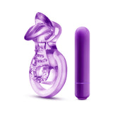 Blush Play with Me Lick it Vibrating Double Strap Cockring - Purple