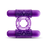 Blush Play With Me Double Play Dual Vibrating Cockring - Purple