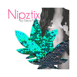 Ariel Green to Black Flip Sequin Gold Dope Af Weed Leak Pasties