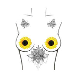 Neva Nude Pasties Seductive Sunflower Glitter Velvet