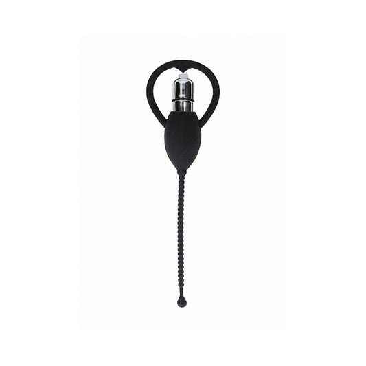 Ouch! Urethral Sounding Vibrating Bullet Plug Black