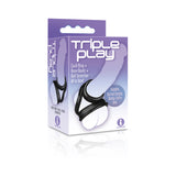 Triple Play Cock Ring, Base Boost, Ball Stretcher Black
