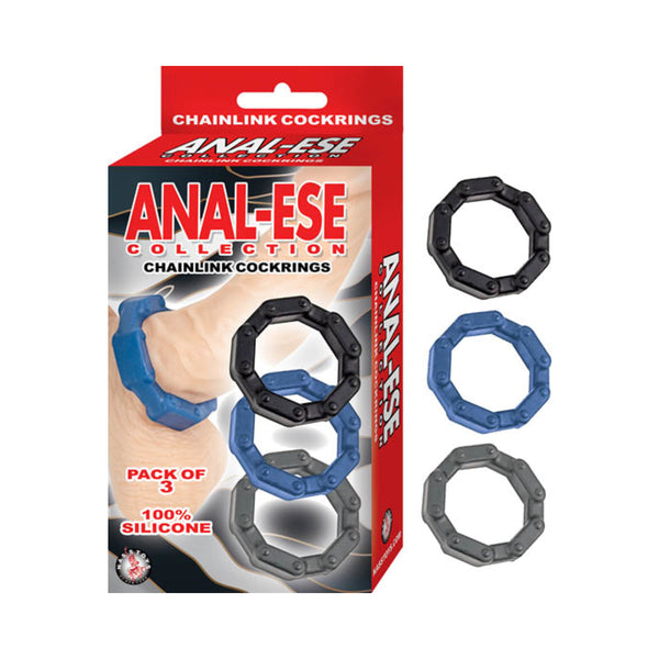 ANAL-ESE COLLECTION CHAIN LINK COCK RINGS