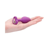 Diamond Heart Butt Plug - Large - Purple