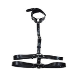 Female Chest Harness with Choker -BLACK