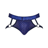 Diamond Mesh Jock Ring Blue S/M
