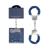 Ouch! Denim Metal Handcuffs - Roughened Denim Style - Blue