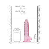 Realrockrealistic Dildo With Balls 7" Pink