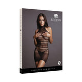 Shots Le Desir High Lace Neck Net Mini Dress Os Black