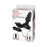 Lux Fetish 4" Inflatable Vibrating Butt Plug With Suction Base