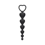Ouch Anal Heart Beads Black