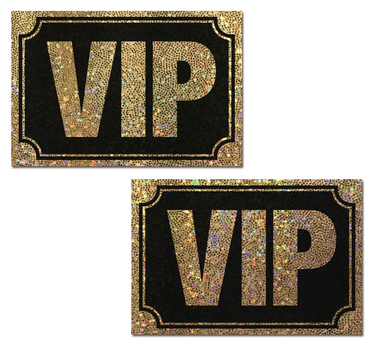 PASTEASE VIP GOLD GLITTER ON LIQUID BLACK NIPPLE PASTIES