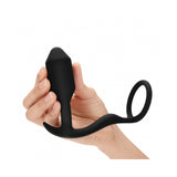 b-Vibe Snug & Tug Weighted Silicone & Penis Ring - 128 g Black