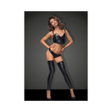 Noir Powerwetlook Stocking And Panties With Silver Zipper Large
