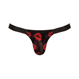 Male Power Kiss Me Micro Thong V Sheer Lips L/xl