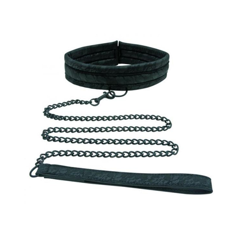 Midnight Lace Collar And Leash Black