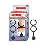 My Cock Ring Scrotum Ring With Weighted Ball Banger Silicone Black