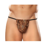 Male Power Animal Posing Strap Brown Leopard O/S