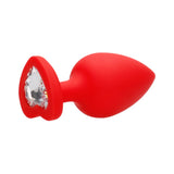 Diamond Heart Butt Plug - XL - Red
