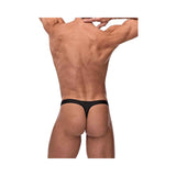 Male Power Nylon Lycra Pull Tab Thong Black OS
