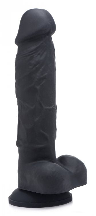 Strap U Silicone Dildo W/balls Black