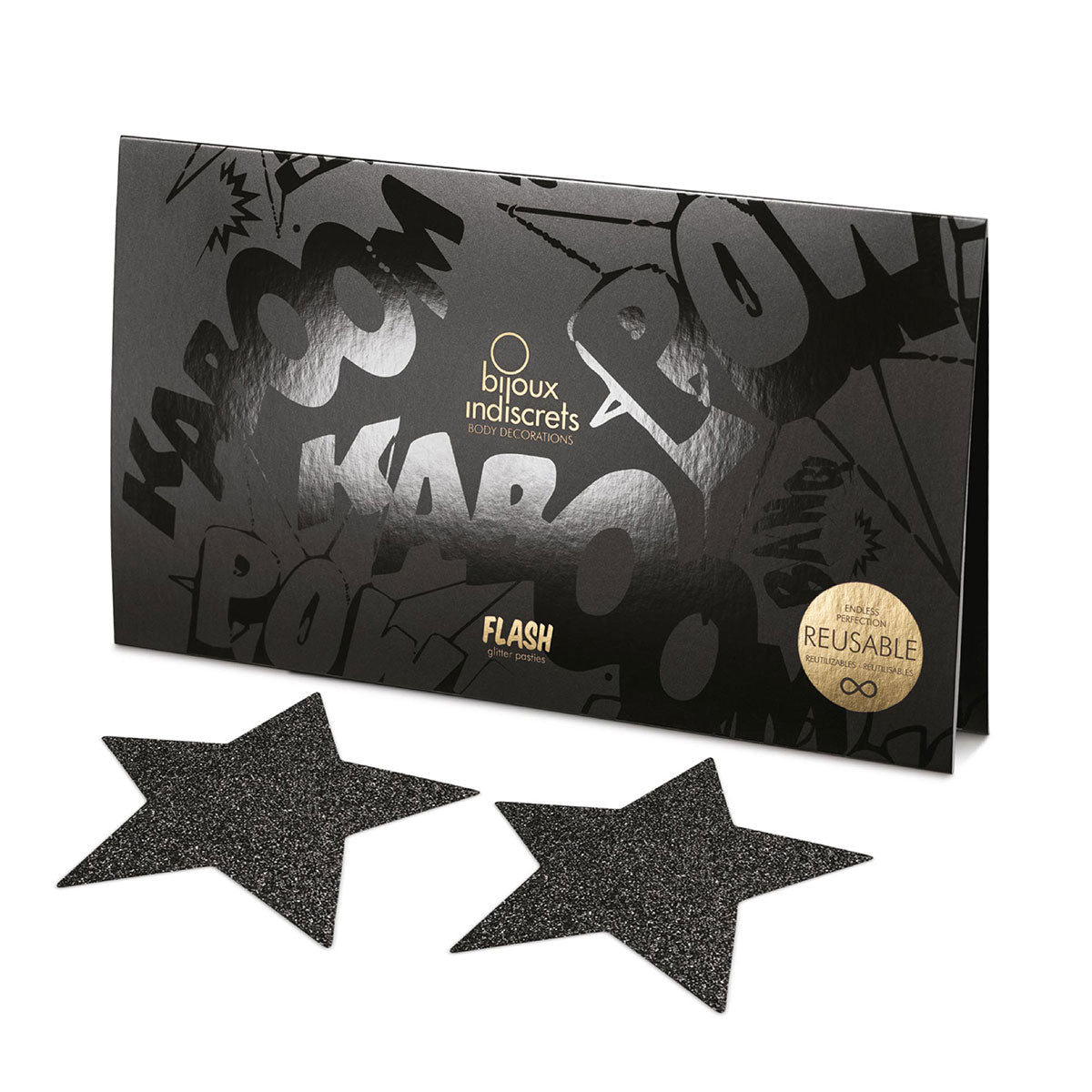 Bijoux Indiscrets Flash Pastie - Star Black