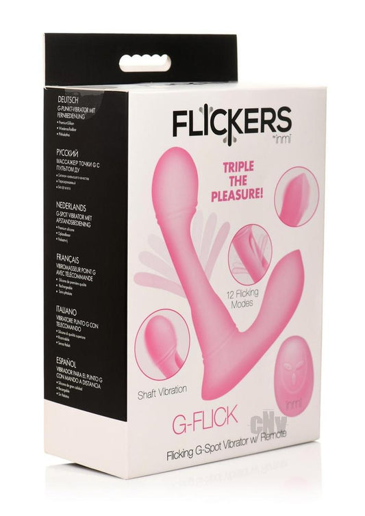 Flickers G-Flick Flicking G-Spot Vibrator With  Remote - Pink