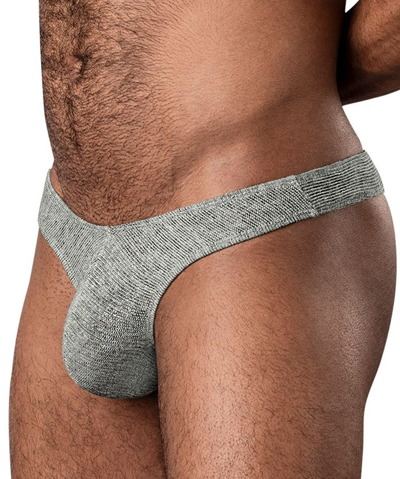 RIBBED & READY THONG GREY S/M