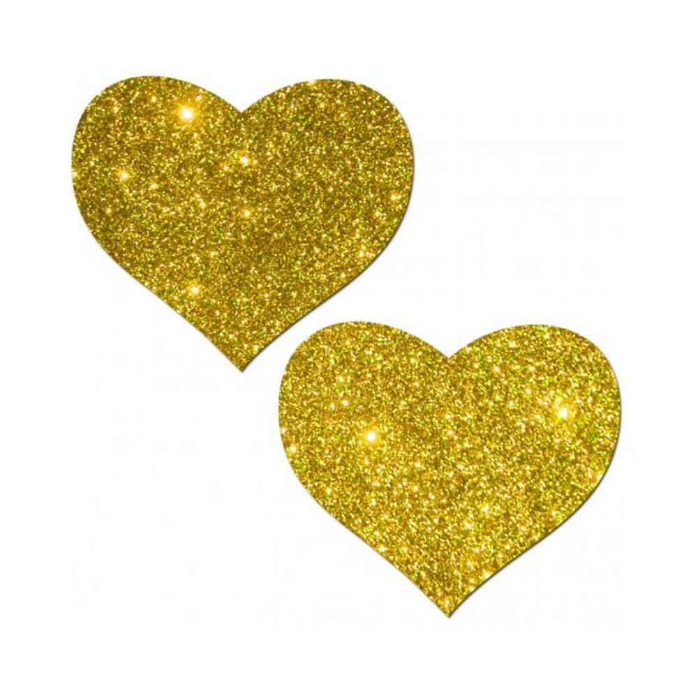 Pastease Gold Glitter Heart Pasties O/S