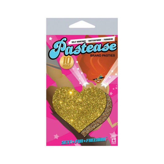 Pastease Gold Glitter Heart Pasties O/S