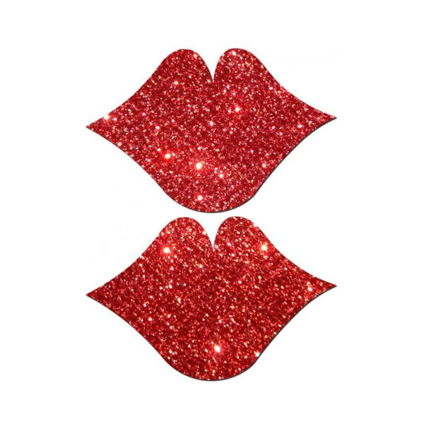 Lips Kisses Red Glitter Pasties O/S