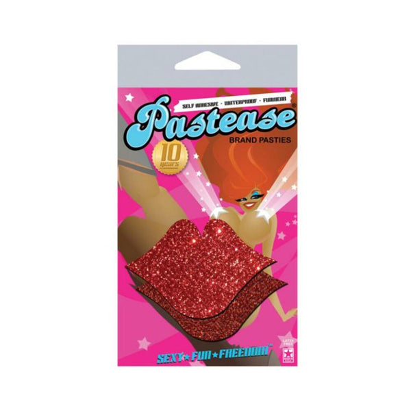 Lips Kisses Red Glitter Pasties O/S