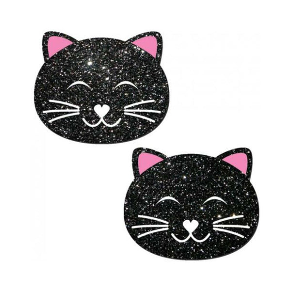Kitty Black Glitter Cat Pasties O/S