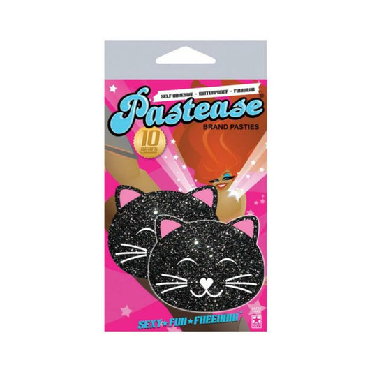 Kitty Black Glitter Cat Pasties O/S