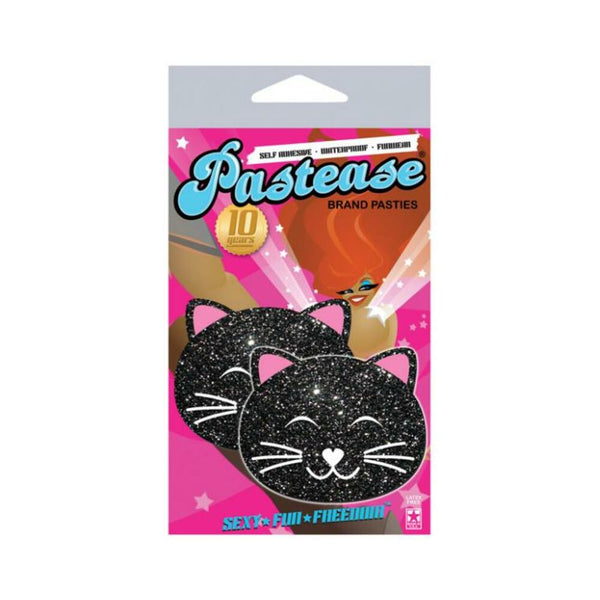 Kitty Black Glitter Cat Pasties O/S