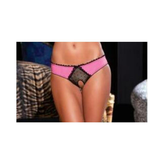 Crotchless Frills Panty with Back Bows Pink M/L