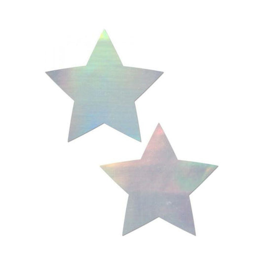 Pastease Holographic Star Silver Pasties O/S