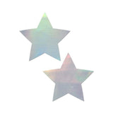 Pastease Holographic Star Silver Pasties O/S