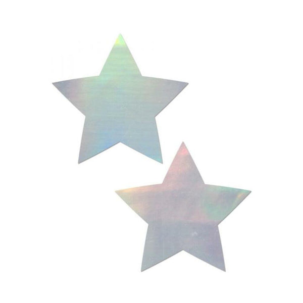 Pastease Holographic Star Silver Pasties O/S