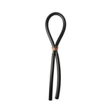 Bolo Silicone Lasso w/Rose Gold Crown Slider Ring - Black