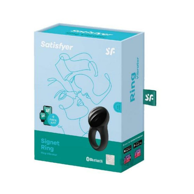 Satisfyer Signet Ring W/bluetooth App - Blue