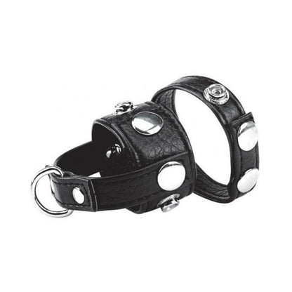 C & B Gear Cock Ring with Ball Stretcher 1 inch Black