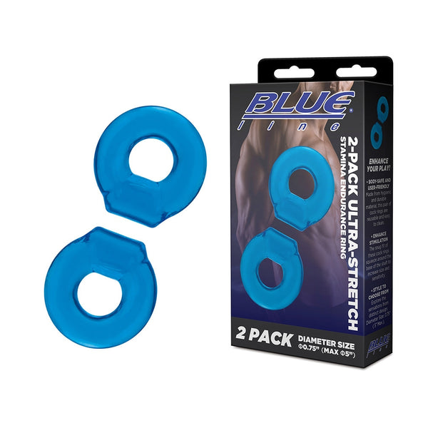 Blue Line C & B Ultra-Stretch Stamina Endurance Ring - Jelly Blue Pack of 2