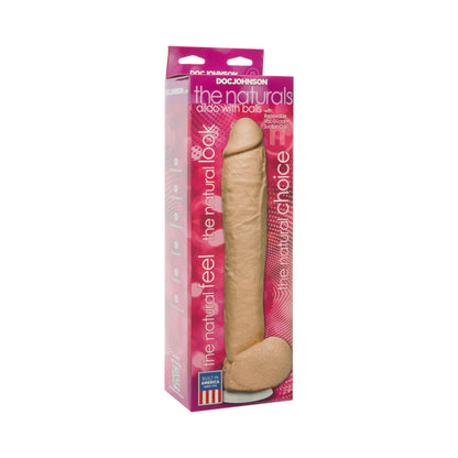 The Naturals 12 inches Dong With Balls Beige