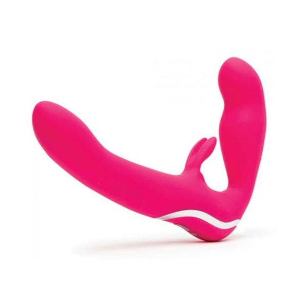 Happy Rabbit Strapless Strap On Vibrating Pink
