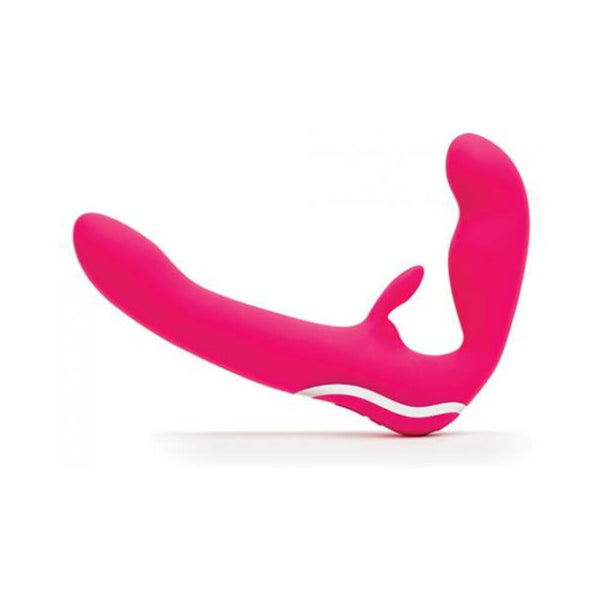 Happy Rabbit Strapless Strap On Vibrating Pink
