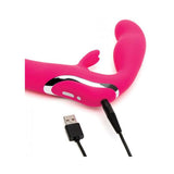 Happy Rabbit Strapless Strap On Vibrating Pink